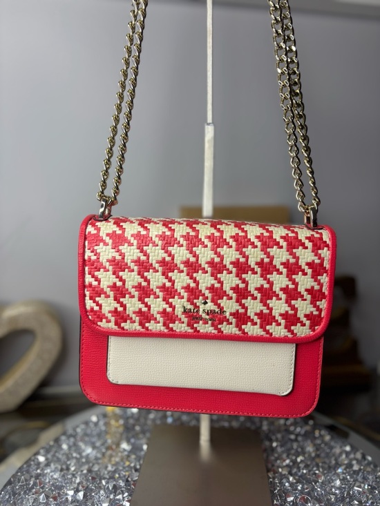 kate spade Handbags - $328 KATE SPADE Red and Cream Woven Crossbody Bag